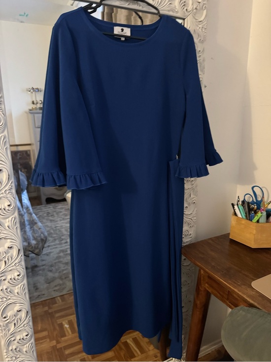 Dainty Jewells Dresses & Skirts - Dainty Jewells Elegant Blue Ruffle-Sleeve Dress